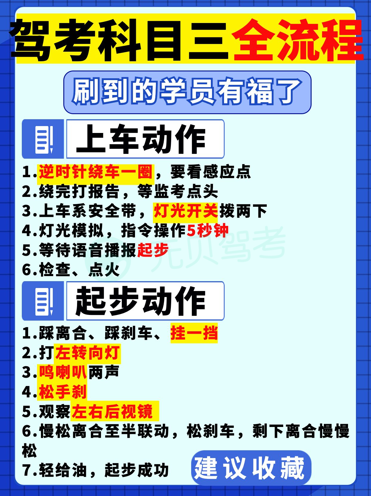 学员速看！驾考科三16项全流程+扣分细节🔥宝藏干货